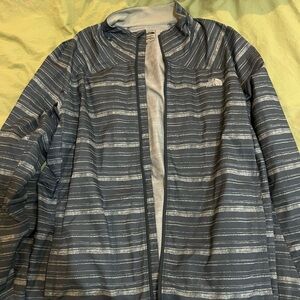 North Face Windbreaker XL Men’s Blue Gray Print Zip-Up Lightweight Windbreaker